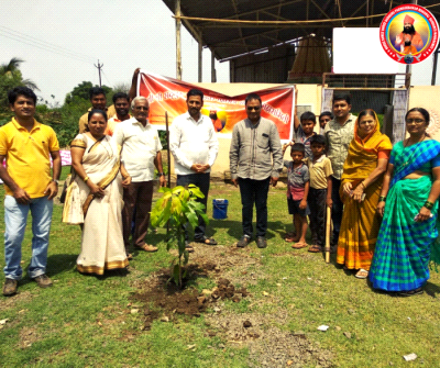 Sapling plantation at village Dudhgaon, Sangli on the occasion of World Environment Day.