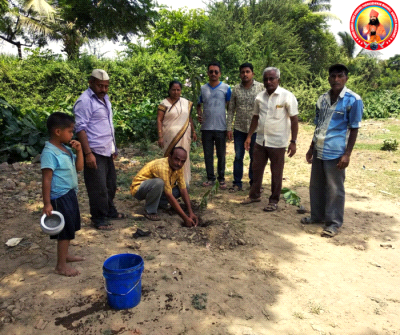 Sapling plantation at village Dudhgaon, Sangli on the occasion of World Environment Day.