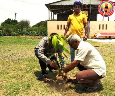 Sapling plantation at village Dudhgaon, Sangli on the occasion of World Environment Day.