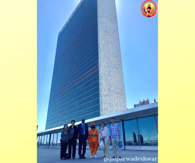 Shree Shree Shree Sadguru Bhau Maharaj ji at International conference at United Nations headquarter at New York.